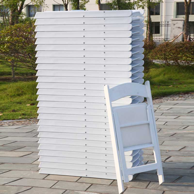 Custom Wedding Hall Furniture Wimbledon White Resin Outdoor Folding Party Foldable Chairs for Events