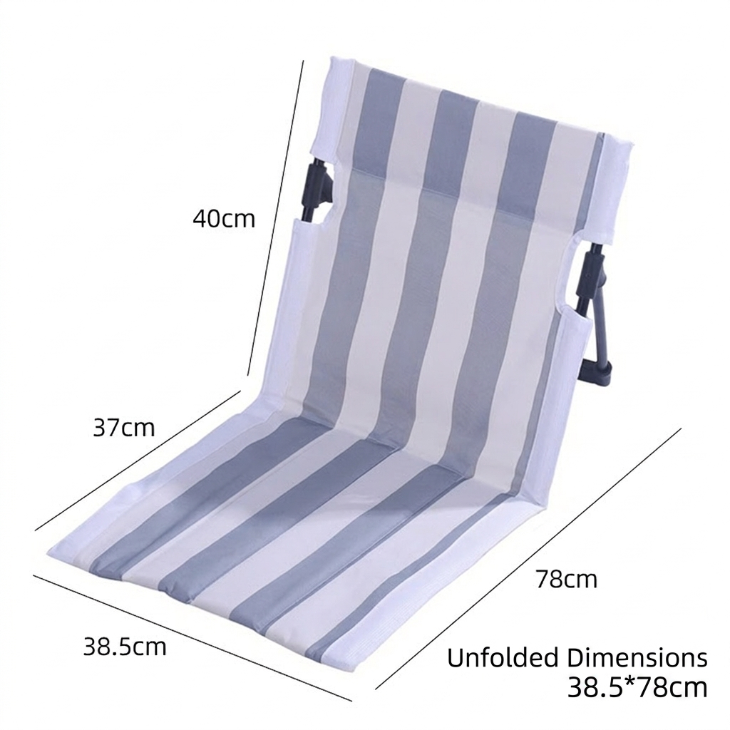 Breathable Mesh Folding Beach Lounge Compact Stadium Seat for Outdoor Picnic Camping