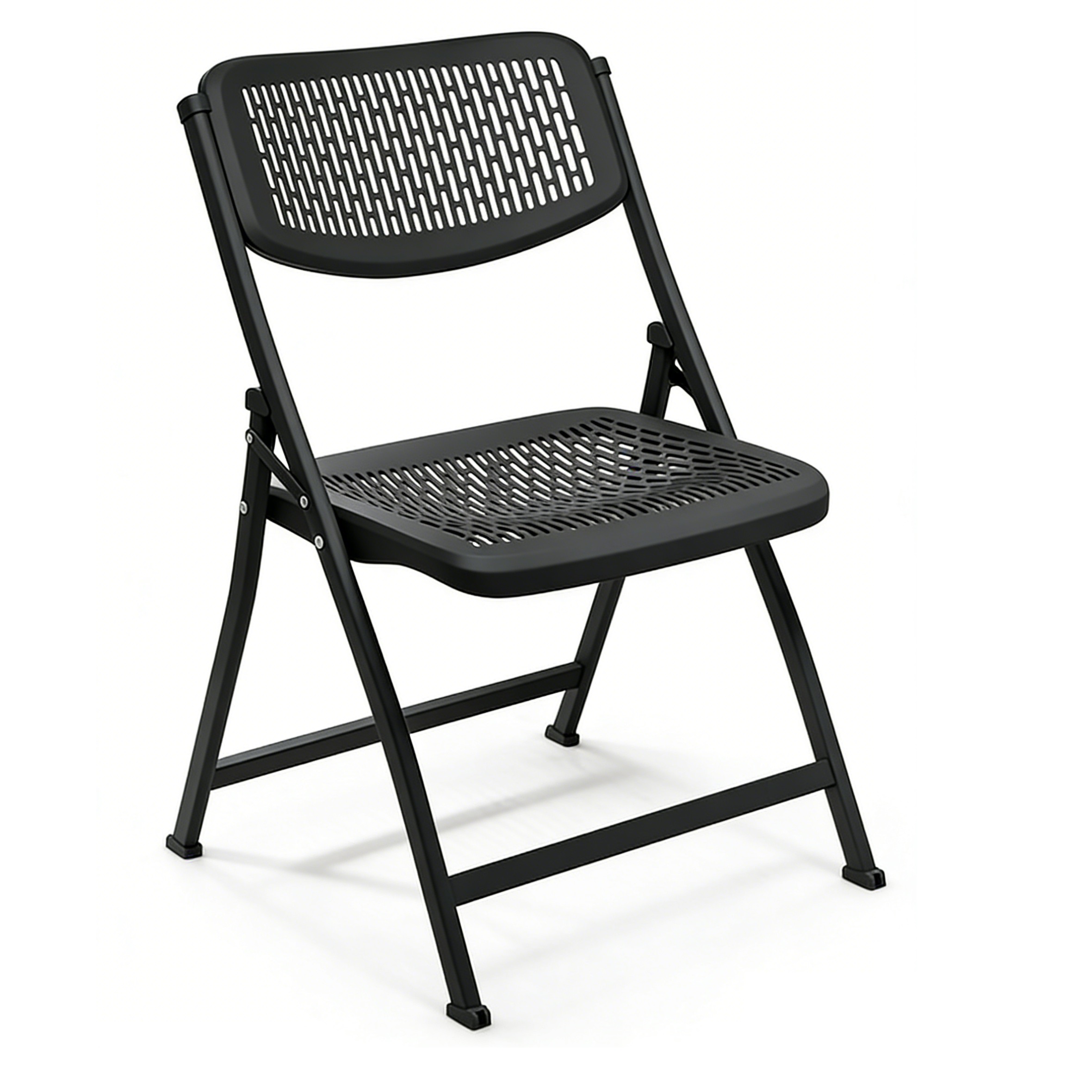 Portable Modern Waterproof Iron Frame Durable Plastic Mesh Black White Gray Commercial Folding Chair for Hotel Home Conference