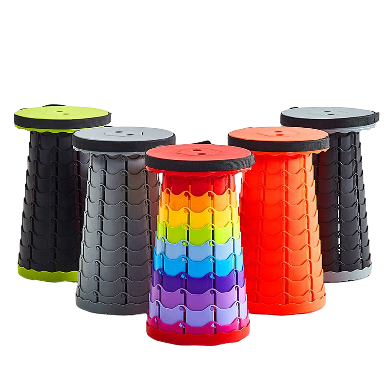 Outdoor Products Hiking BBQ Rainbow Red Portable Adjustable Retractable Camping Folding Stool