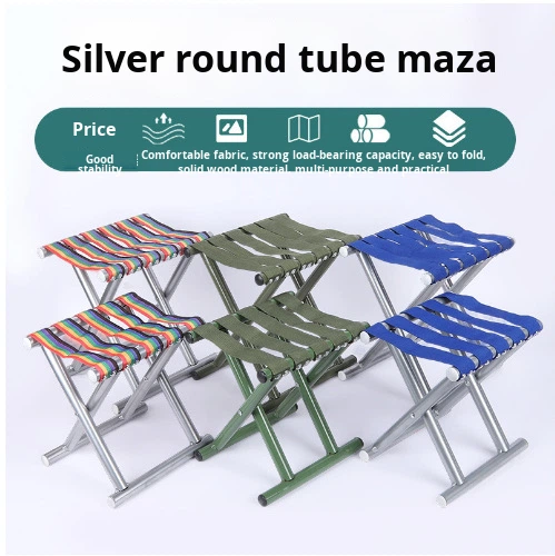 Folding PVC Outdoor Stool &amp; Fishing/Camping Chair with Thick Backrest Portable Design for Night Market Use