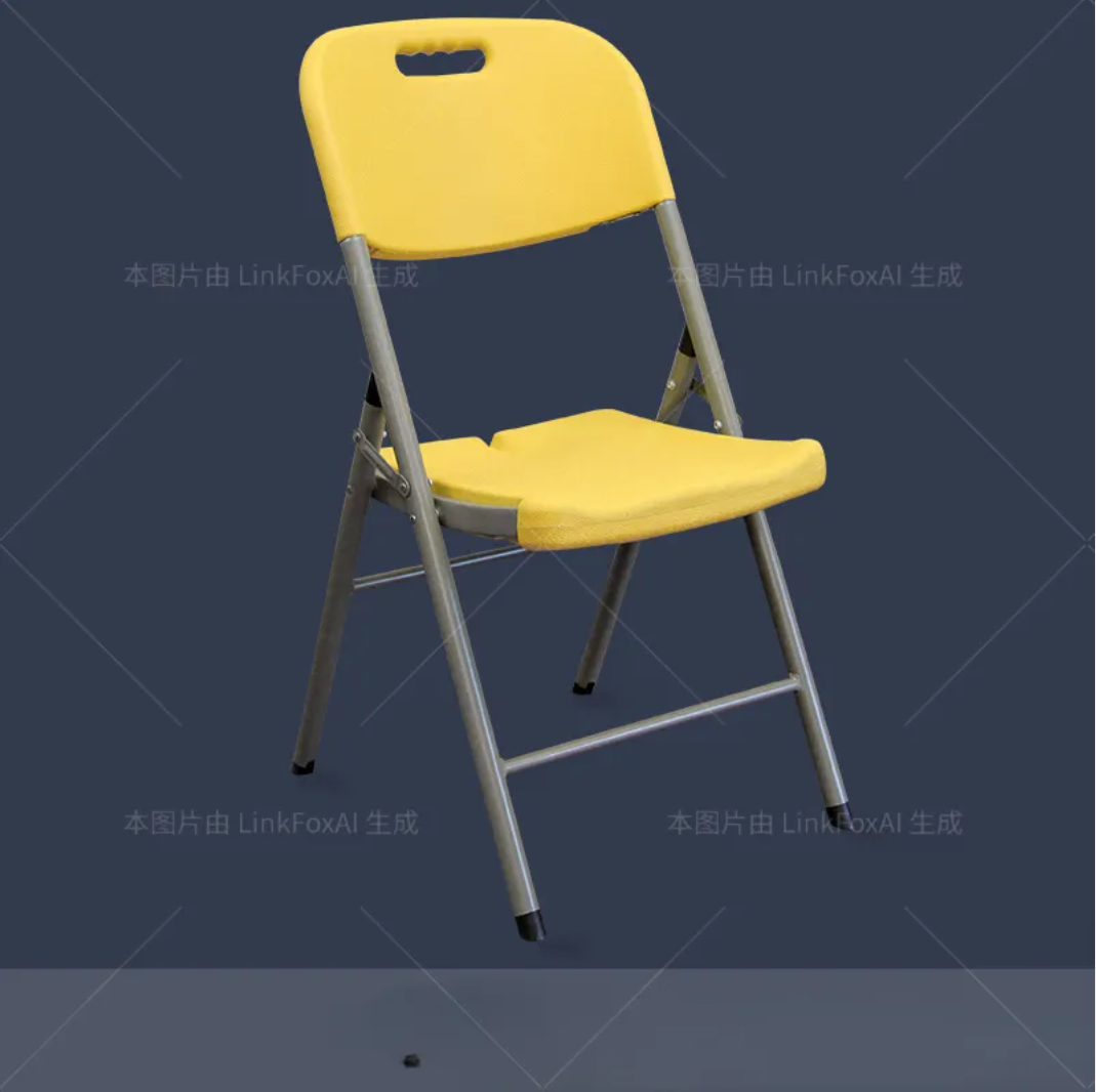 Contemporary Design Blow-Molded Folding Chair with Convertible Extendable Backrest Revolving Outdoor Conference Stool