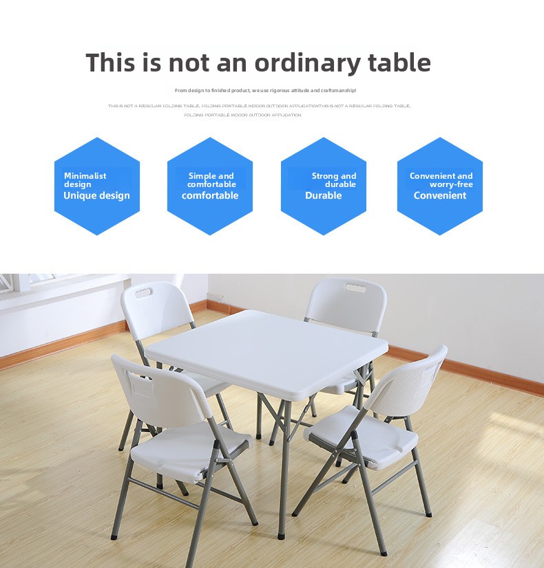 Bamboo Square Dining Table Dual-Use Portable Folding Table and Chairs with Modern Simple Design for Home Furniture Use