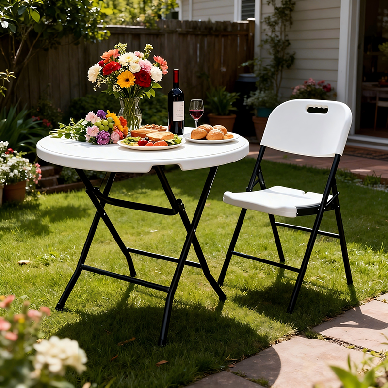 Environmentally Friendly 80Cm Round Folding Table Suitcase Folding Table Portable Outdoor Table