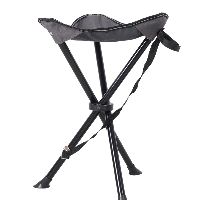 Convenient Stainless Steel Three-Leg Folding Chair Modern Design Mini Camping Stool for Garden Park Outdoor Leisure &amp; Fishing