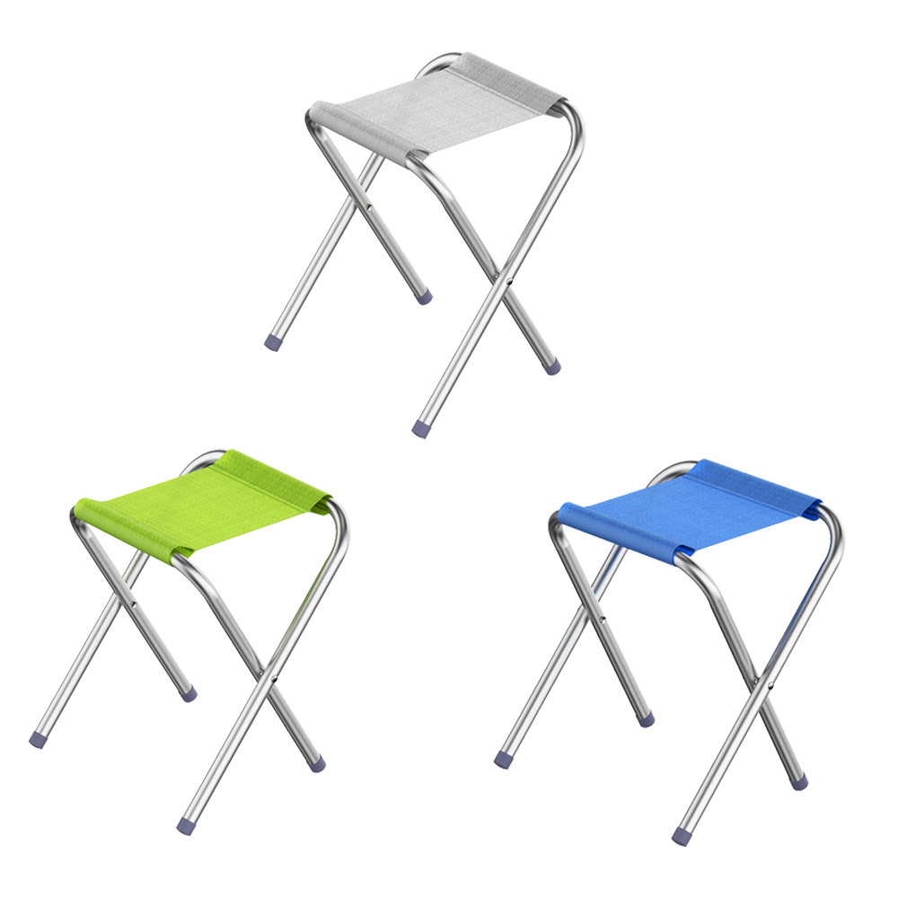 Lightweight Wrought Iron Metal Camping Stool Modern Design Outdoor Folding Tripod Seat Oxford Fishing Chair for Beach Picnic