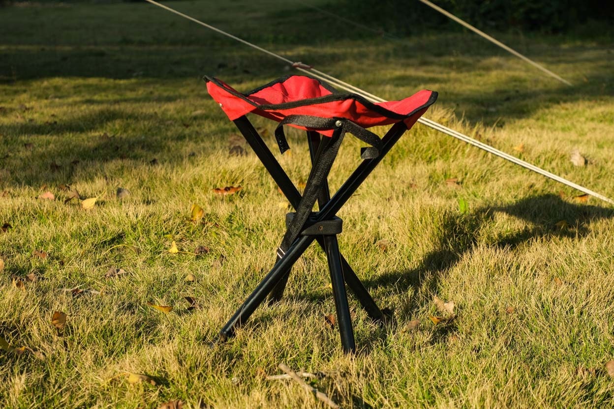 Convenient Stainless Steel Three-Leg Folding Chair Modern Design Mini Camping Stool