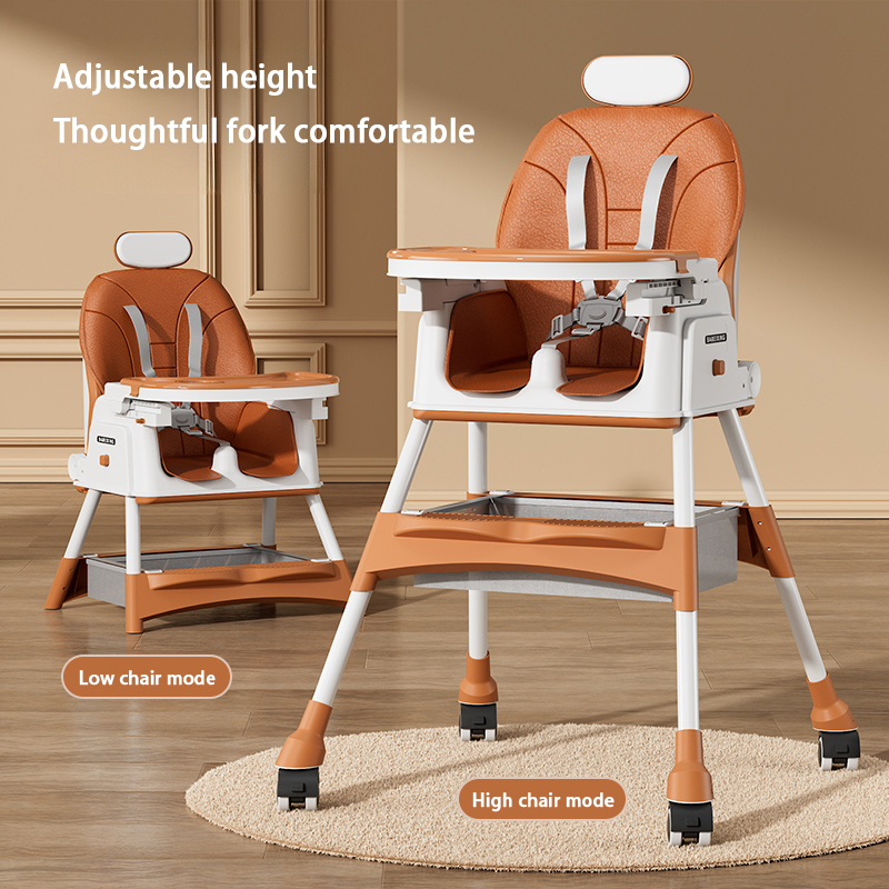 Hot Selling Children's Baby Dining Chair Multifunctional Folding Baby High Chair Adjustable Height Baby Feeding Chair 3-in-1