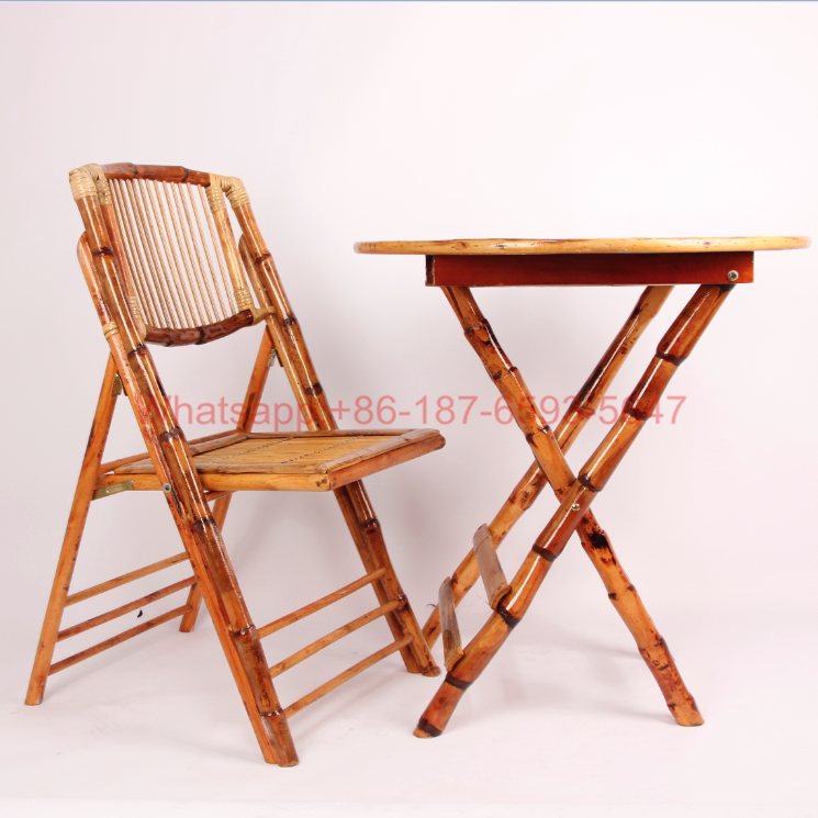 Outdoor Bamboo folding round table description 6
