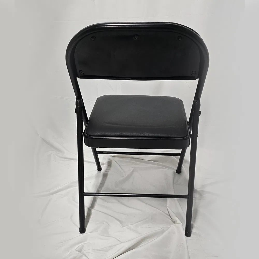 Wholesale Cheap Price Soft Seats Padded Black Metal Folding Chairs for Events