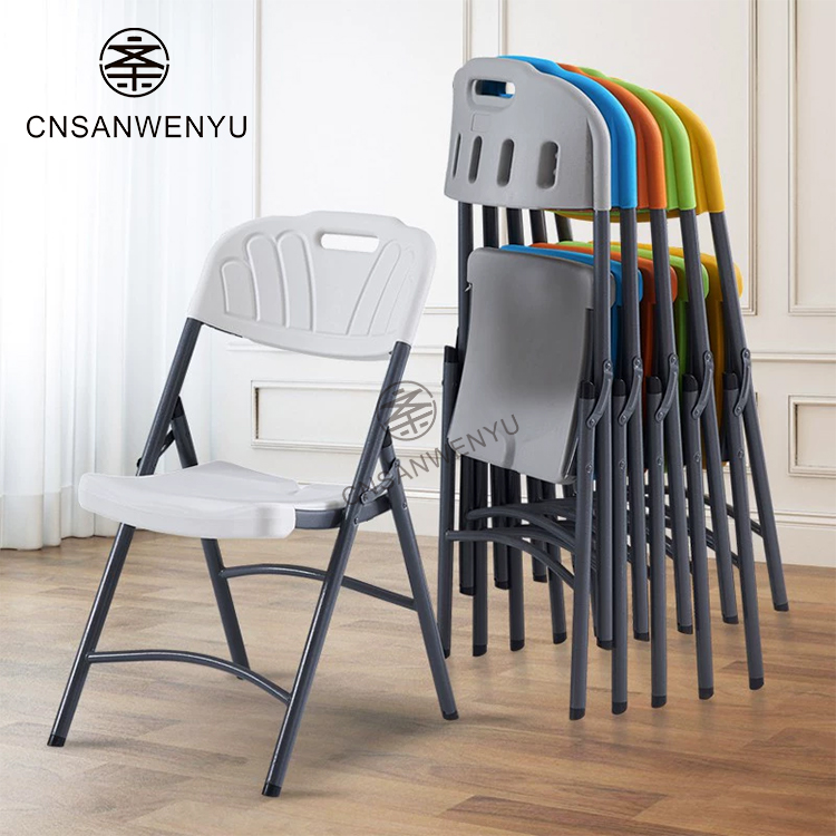 Cheap Price Hot Sale Steel Fold up Chairs Parties White Metal Plastic pp Folding Chair for Outdoor Party Dining Events