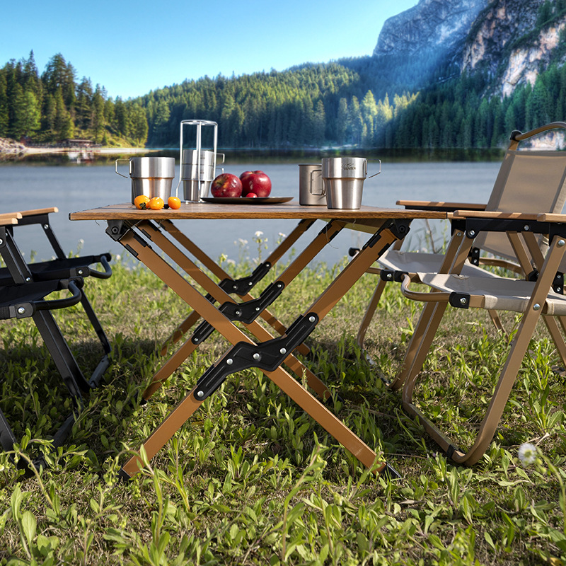 Modern Portable Carbon Steel Folding Table Outdoor Camping Table Metal Egg Roll Table