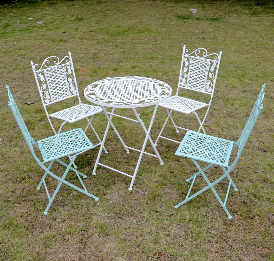 Folding Outdoor Bistro Garden Metal Wrought Iron Chairs