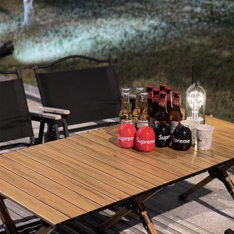 Aluminum Alloy Outdoor Folding Table and Portable Picnic Chair Set for Camping Egg Roll Furniture Durable Metal Equipment