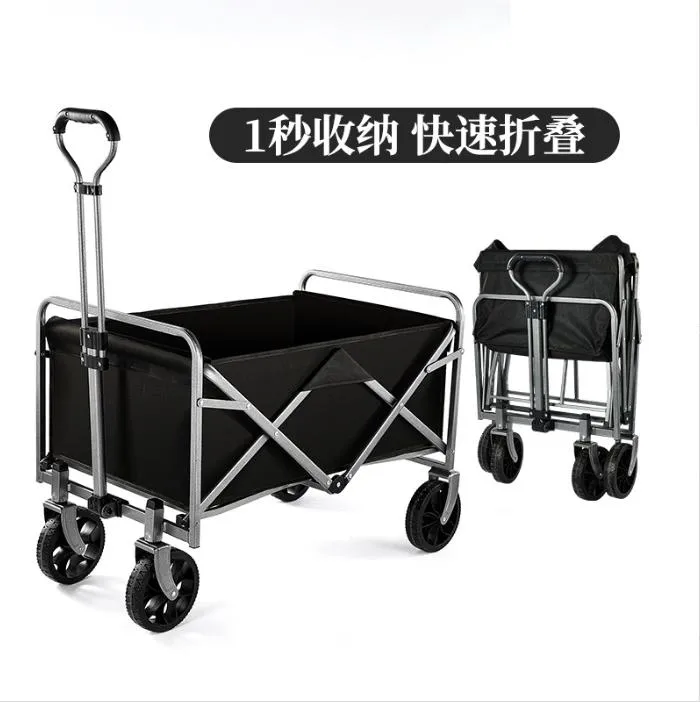 Outdoor Folding Small Carts Camping and Picnic Trailers Rear Door Open Camping Cart Carts Integrated