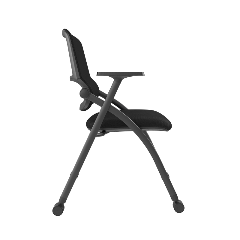 Modern Ergonomic Folding Mesh Office Chair With Adjustable Armrest and Moving Wheels