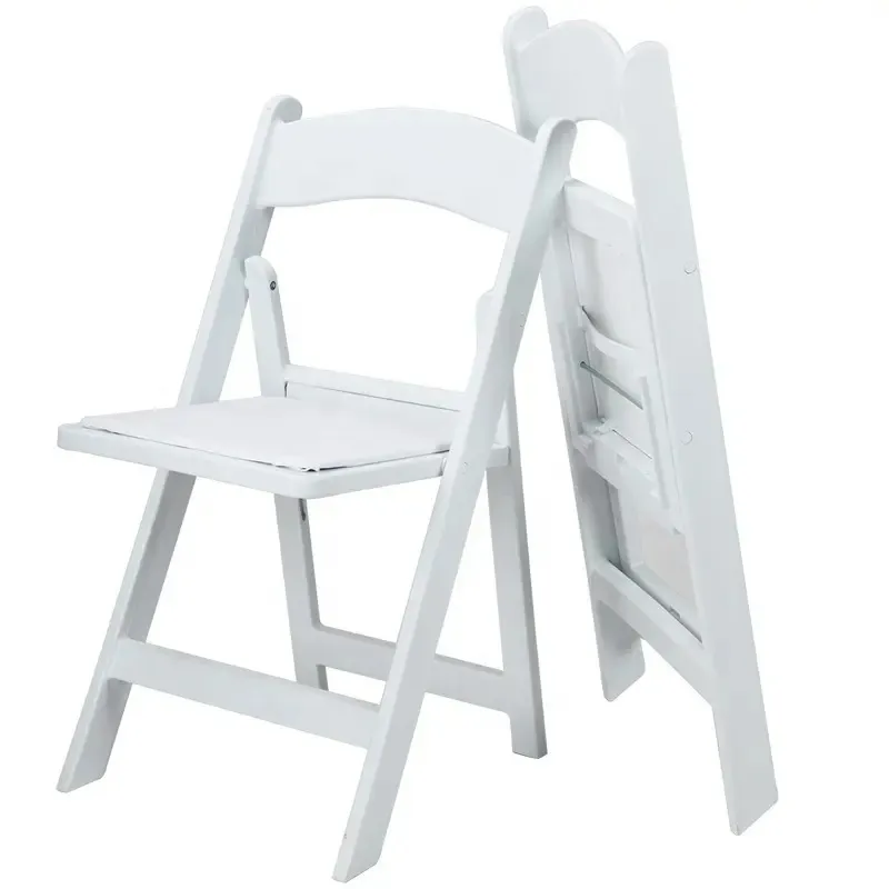 Wholesale Outdoor Garden White Padded Wimbledon Folding Resin Chair for Wedding Party