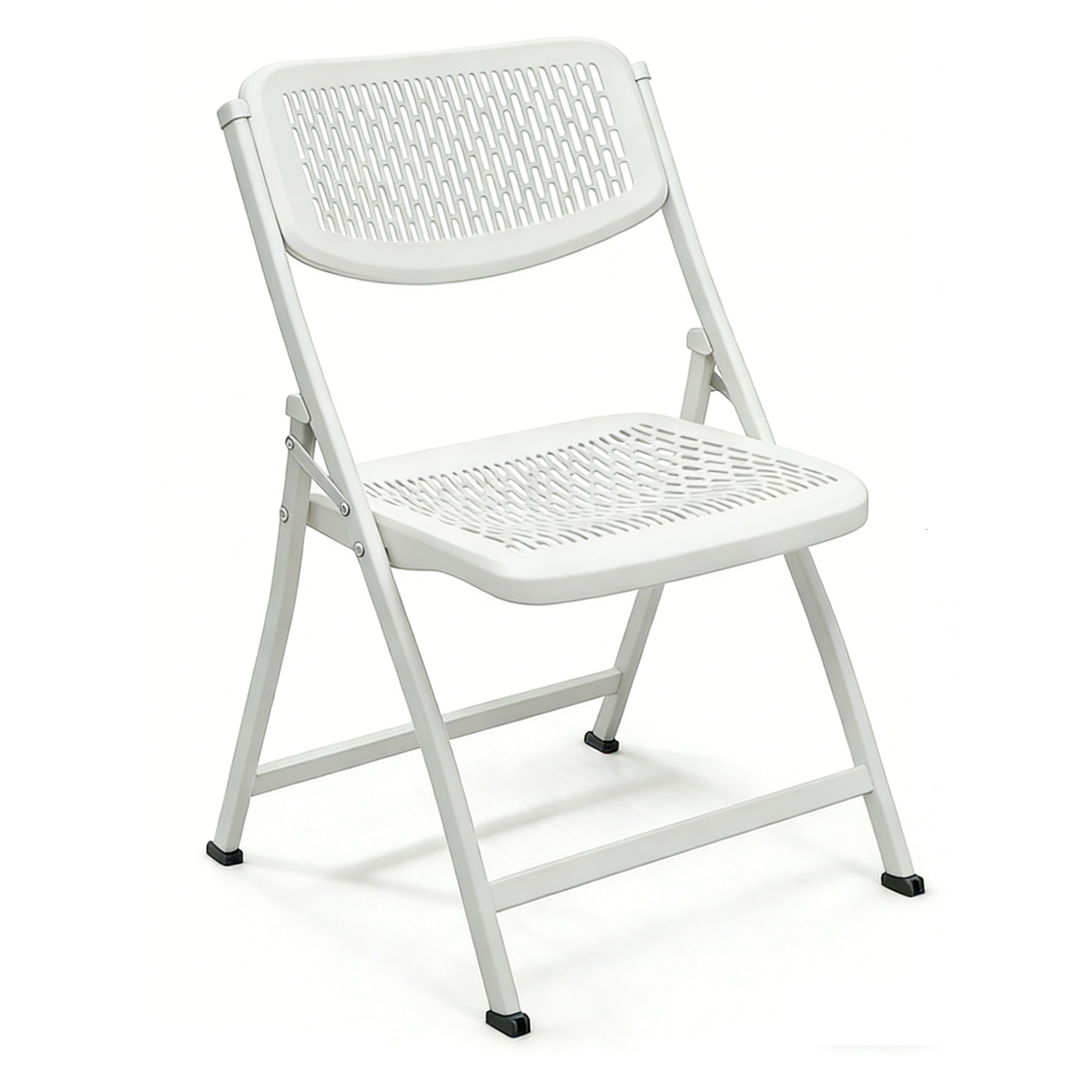 Portable Modern Waterproof Iron Frame Durable Plastic Mesh Black White Gray Commercial Folding Chair for Hotel Home Conference