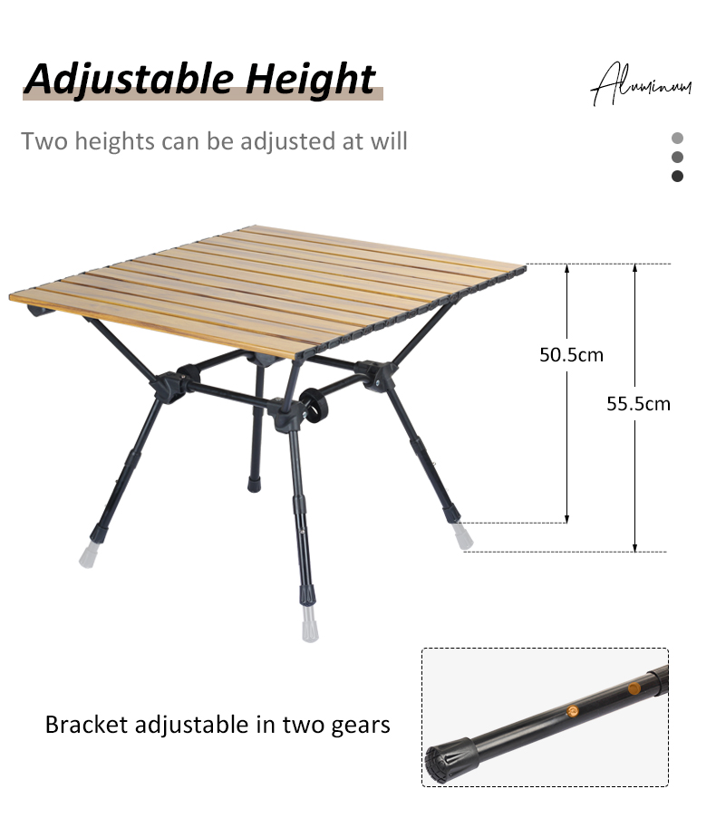 Outdoor Furniture Ultralight Picnic Folding Compact Coffee Dining BBQ Aluminum Egg Roll Camping Table
