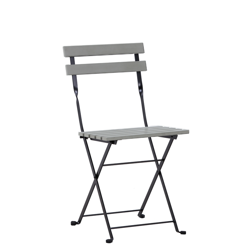 Outdoor Balcony Metal Frame Resin Wood Fold Dinning Chair