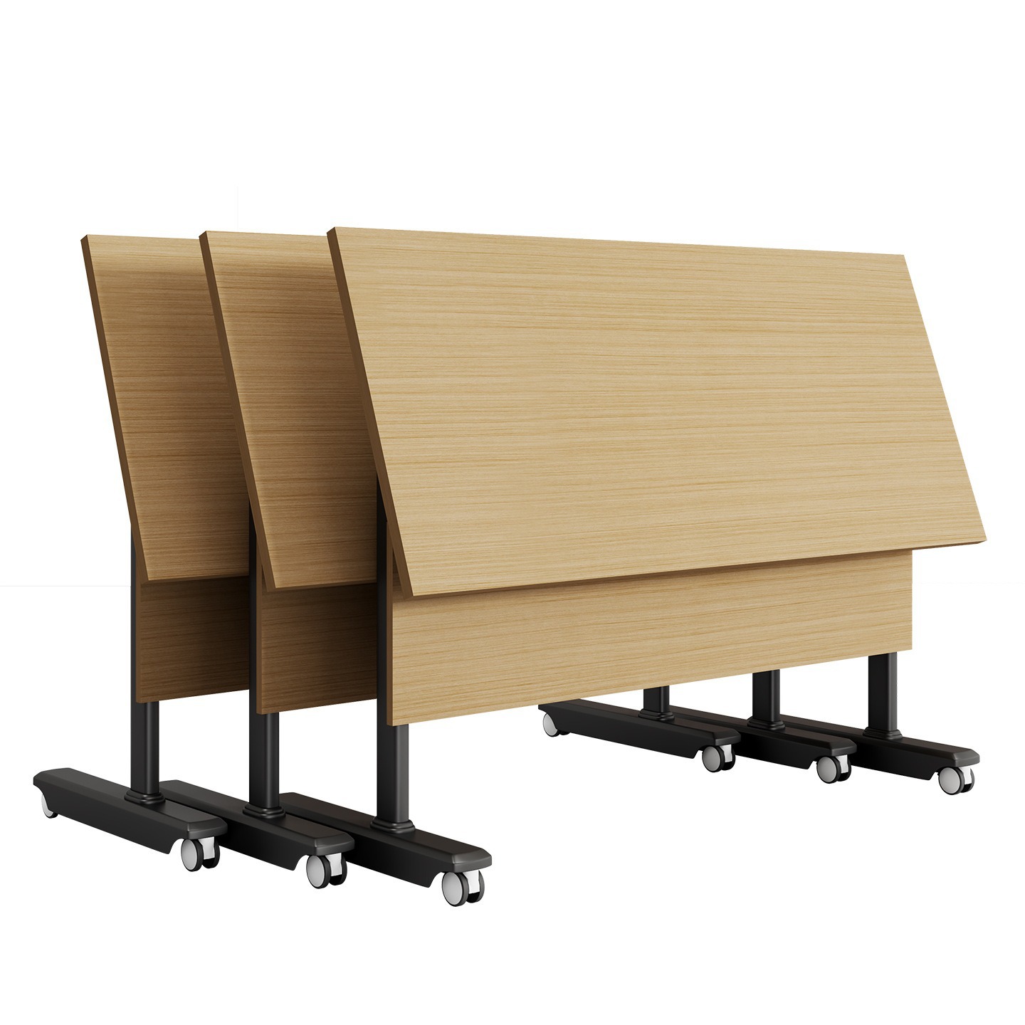 Strictly Select Bamboo Folding Long Training Conference Table Mobile Desk Multifunctional Chairs