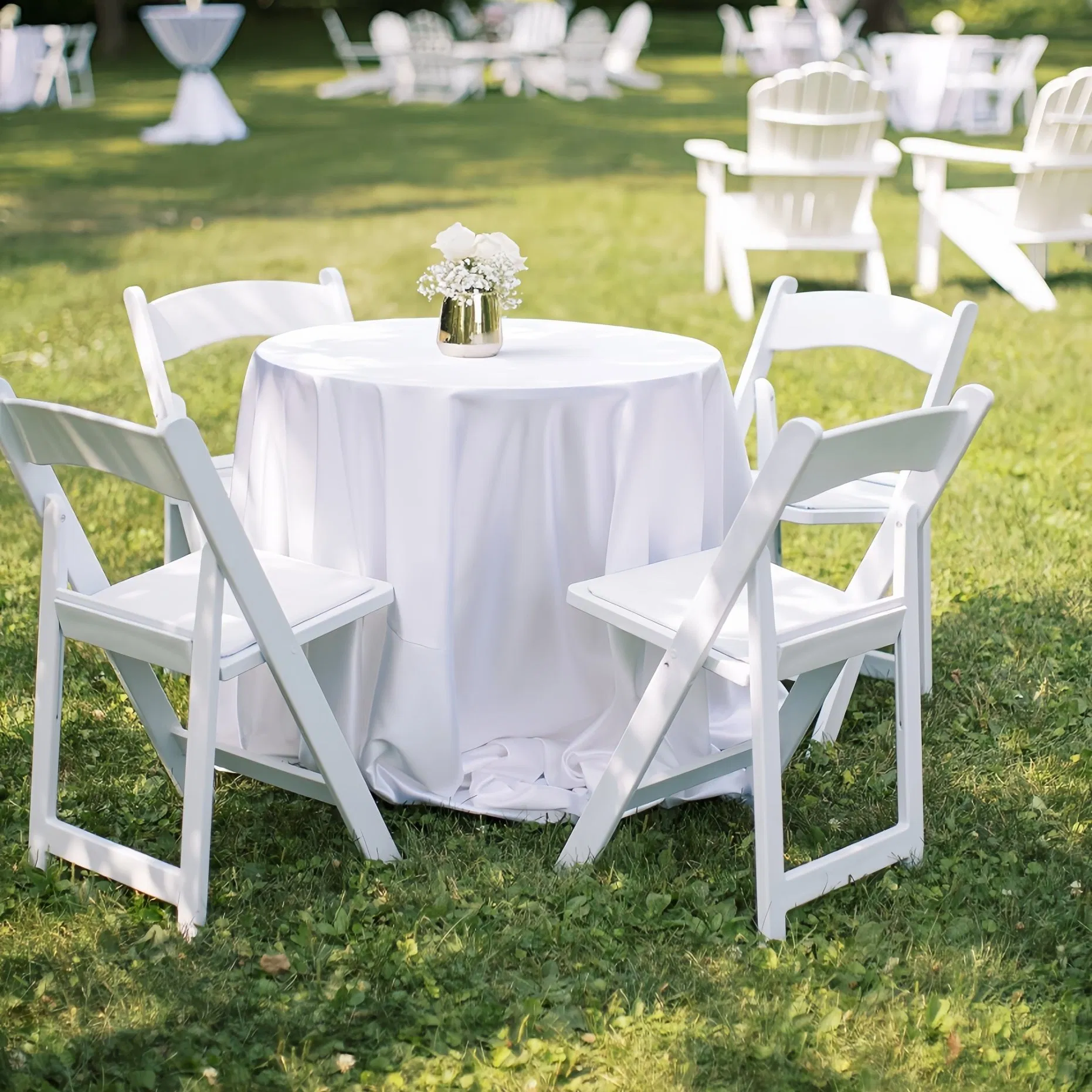 White Resin Folding Chair Portable Outdoor Garden Wedding Foldable for School Park Party Event Kitchen Villa
