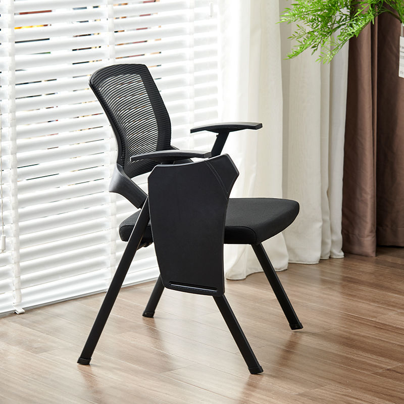 EKL Ergonomic Mesh Folding Training Chair with Writing Board Table for Conference Rooms Studies or Offices