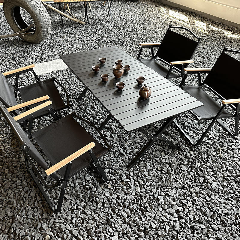 Factory Sales Simple Style Metal Folding Table Carbon Steel Egg Roll Beach Furniture Wholesale for Outdoor Camping