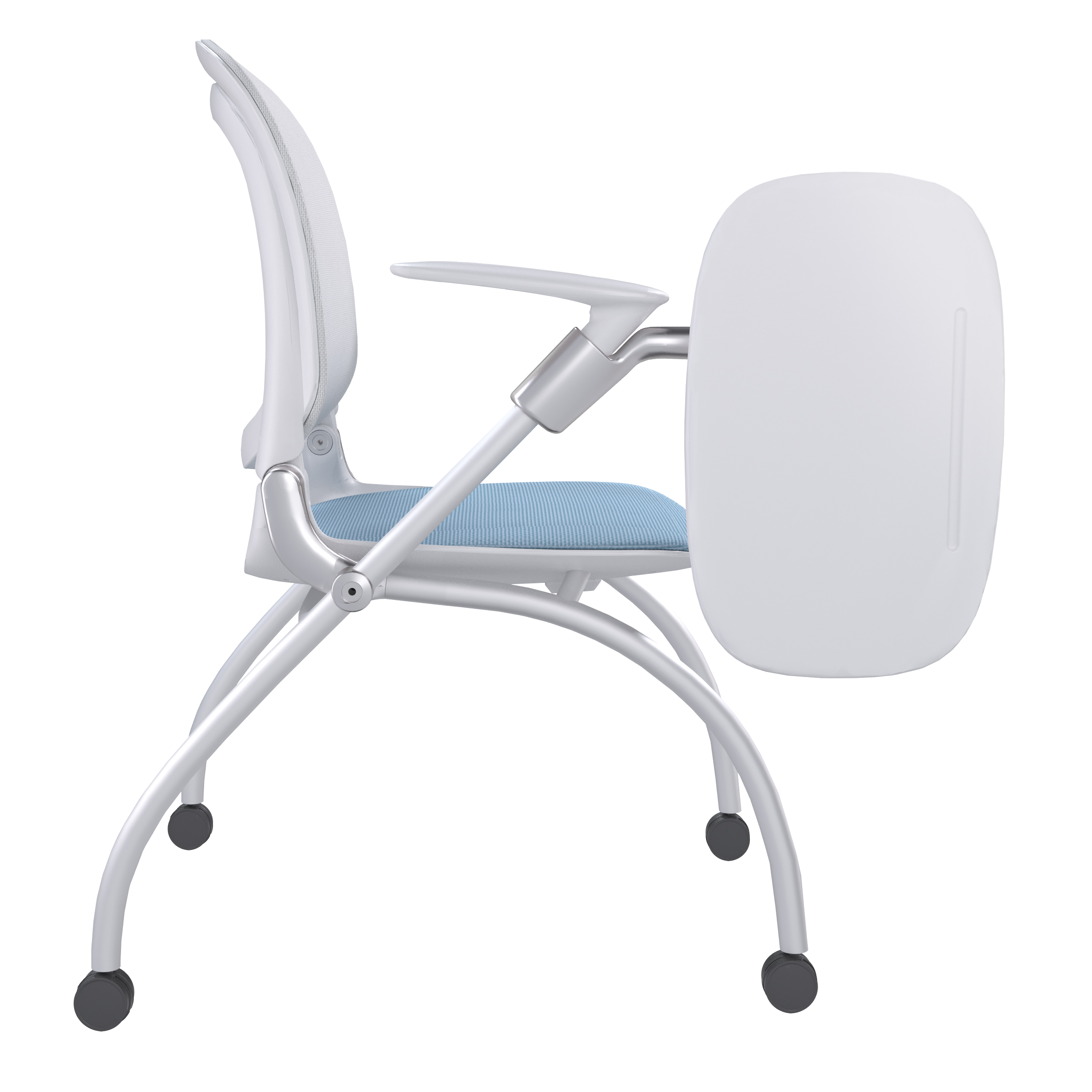School Office Conference Chair Foldable Mesh Training Chair with Writing Board