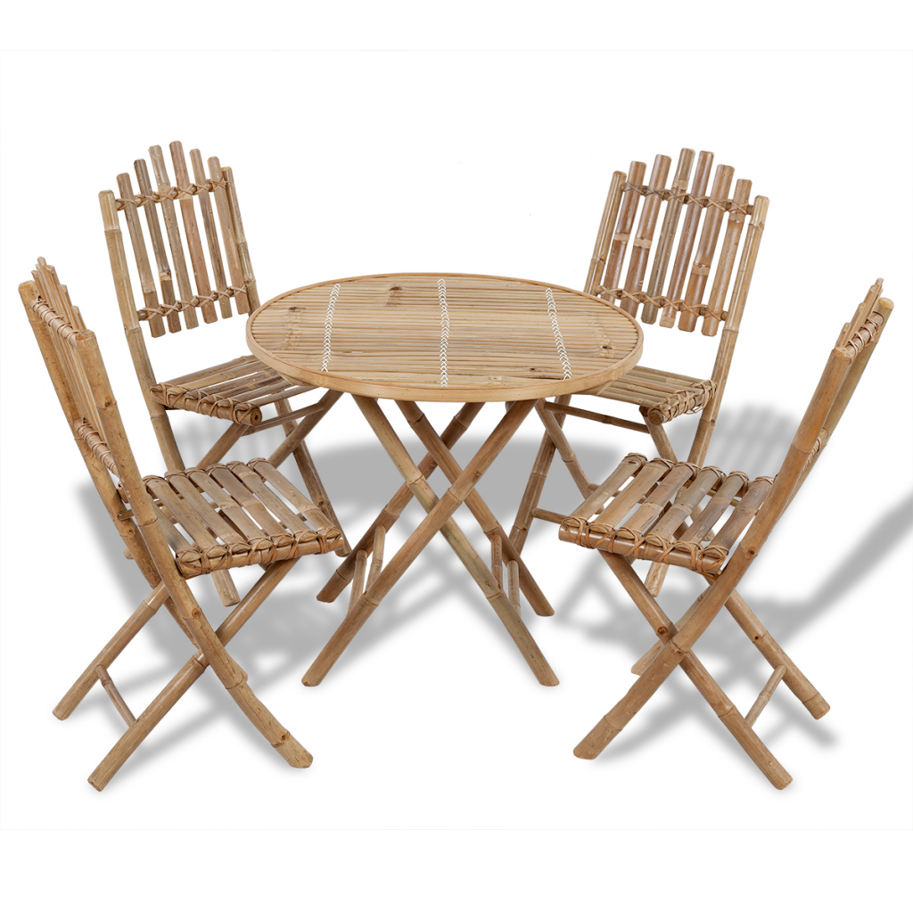 Indoor and Outdoor Bamboo Folding Dining Table and Chair Set Wooden Dinning Chairs Wholesale From Vietnamese Manufacturer