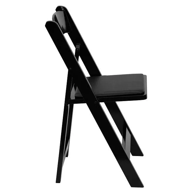 Hotel Garden Wedding Padded Plastic Black Resin Folding Chairs for Events
