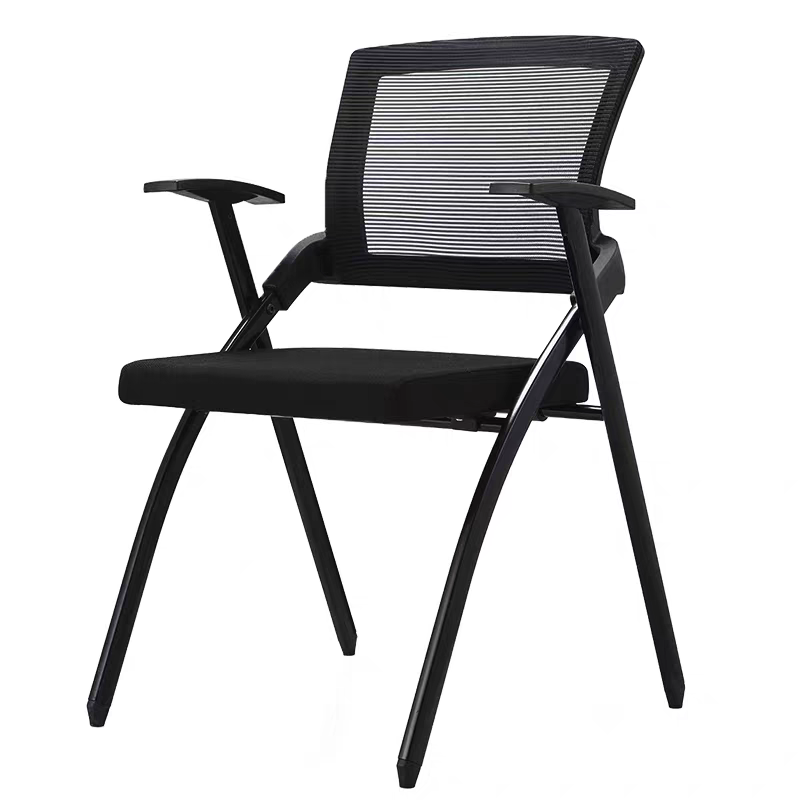 Folding Mesh Training Chair Fixed Handrails-Modern Design for Conference Rooms Staff Meetings Student Computers Employee