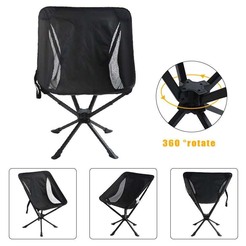 Portable Swivel Lightweight 360 Degree Camping Chair Folding Fishing Chair Camping Moon Chair
