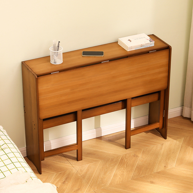 Simple Children's Foldable Adjustable Height Bamboo Study Desk and Chair Set