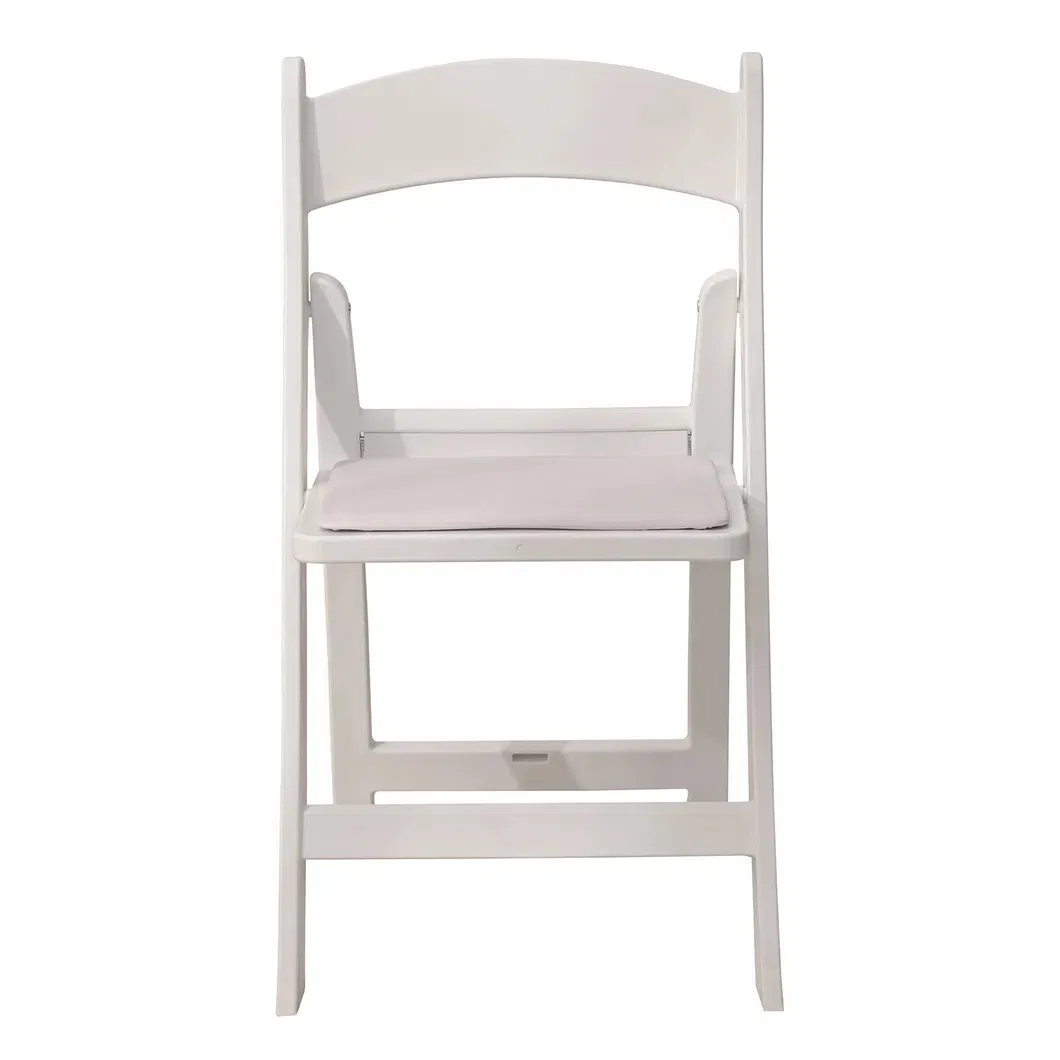 Outdoor Portable White Plastic Resin Folding Chair Detail View 1