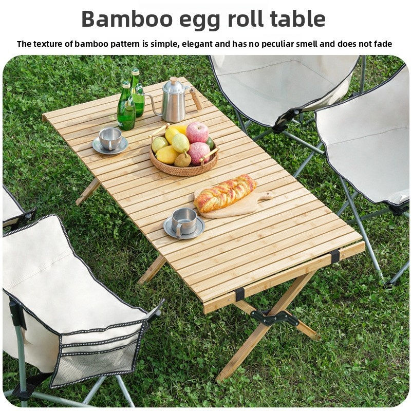 Bamboo Outdoor Folding Tables Tourist Table Chair Extendable Foldable Picnic Lightweight Portable Hiking Camping Table Sets