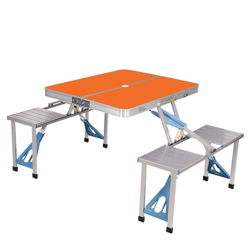 Portable Suitcase Aluminum Folding Table with Chairs for Outdoor Picnic