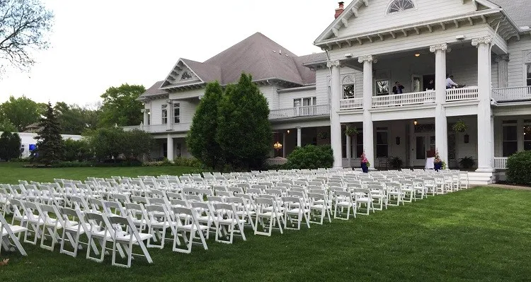 White Resin Folding Chiavari Wimbledon Garden Chair for Outdoor