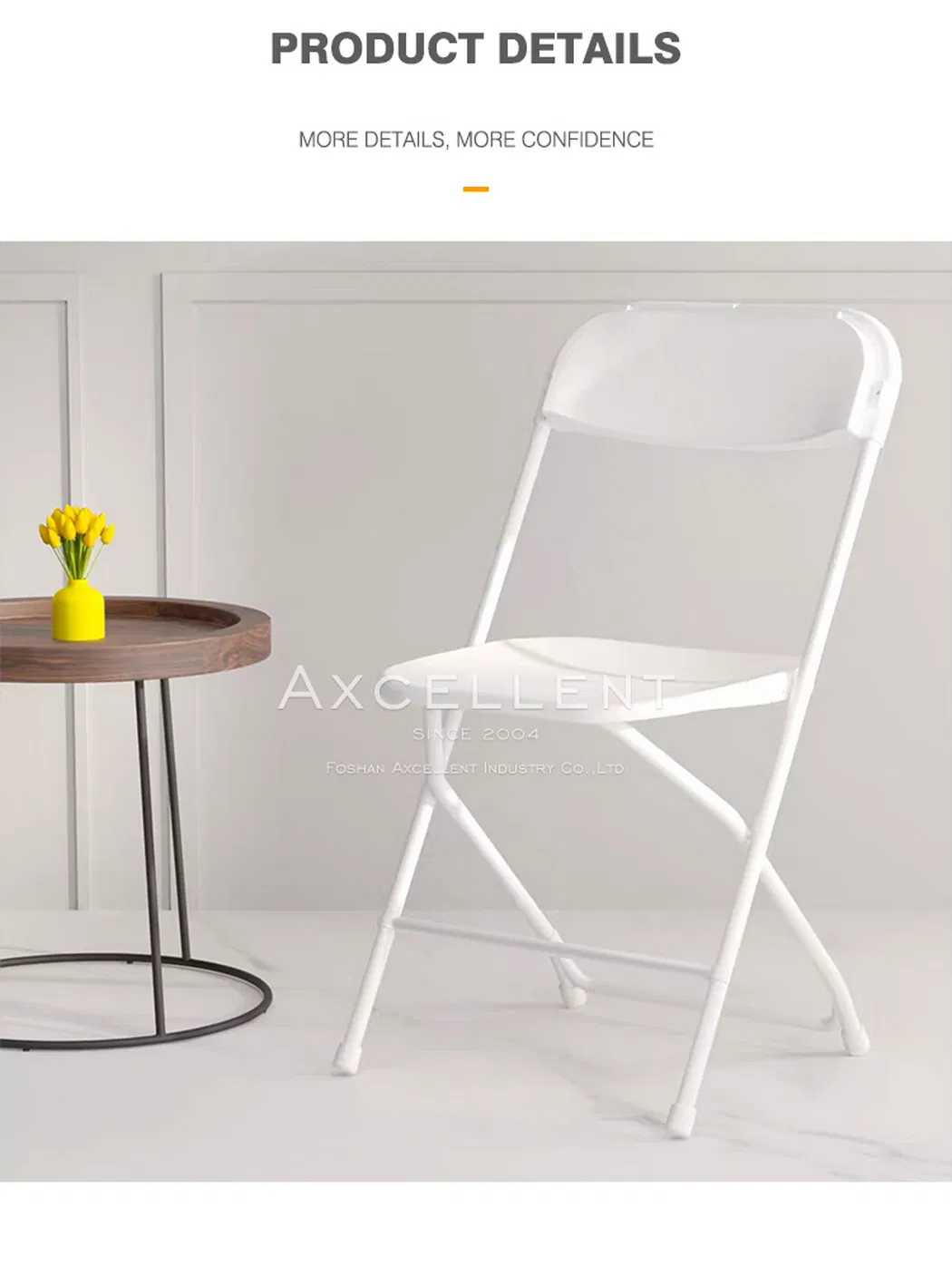Cheap White Folding Resin Chair Wedding Plastic Chair for Events Restaurant Banquet