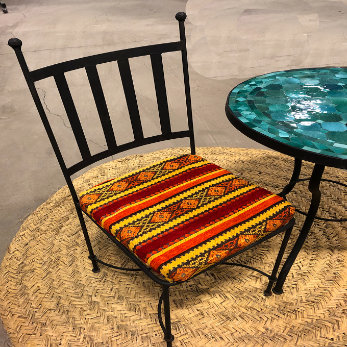 Moroccan Artisanal Iron Chair Stacked View