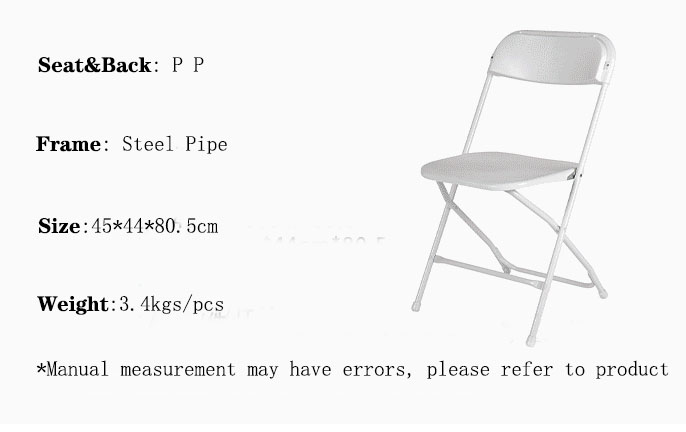 300lb Capacity Portable Commercial Steel Frame Home Office Wedding Party Indoor Outdoor Plastic Rein Folding Chair White