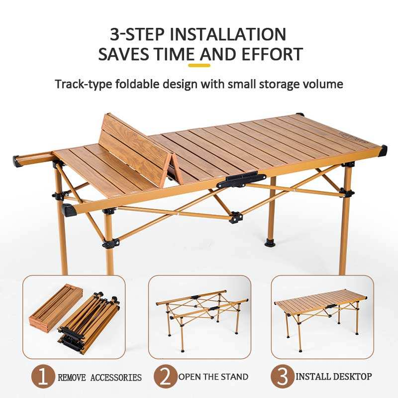 Aluminum Picnic Outdoor Folding Table Egg Roll Table Portable Furniture Camping Barbecue Stall Night Market Rectangular Desk