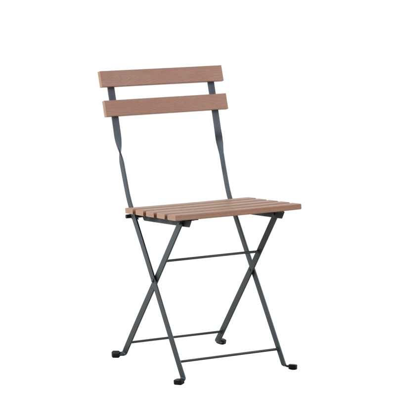 Outdoor Balcony Metal Frame Resin Wood Fold Dinning Chair