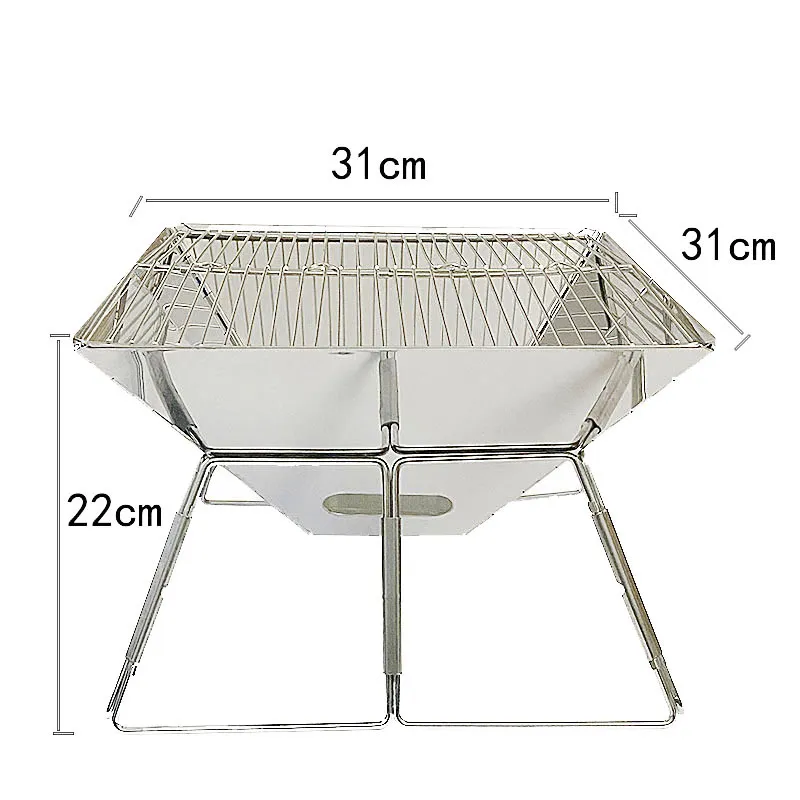 Square Firewood Stove Charcoal Stove BBQ Stove Outdoor Products Camping Picnic Folding Barbecue Rack