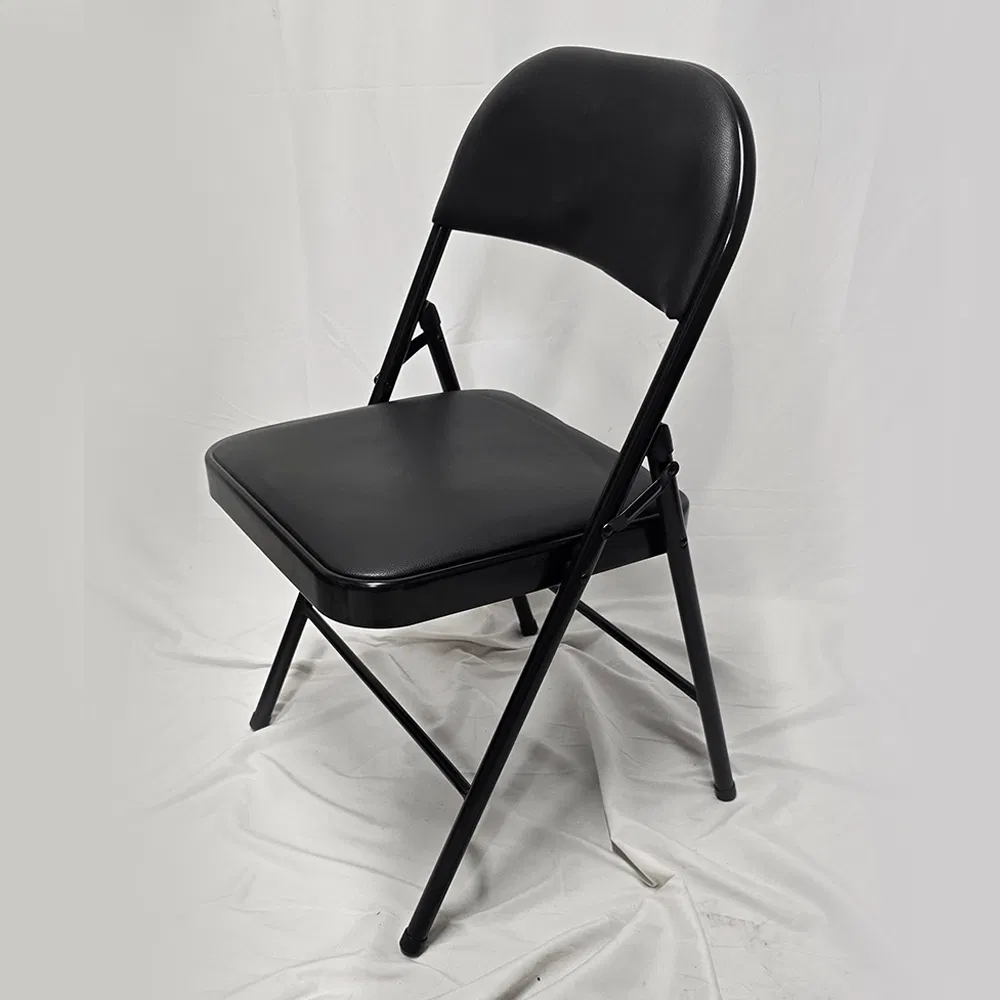 Wholesale Cheap Price Soft Seats Padded Black Metal Folding Chairs for Events