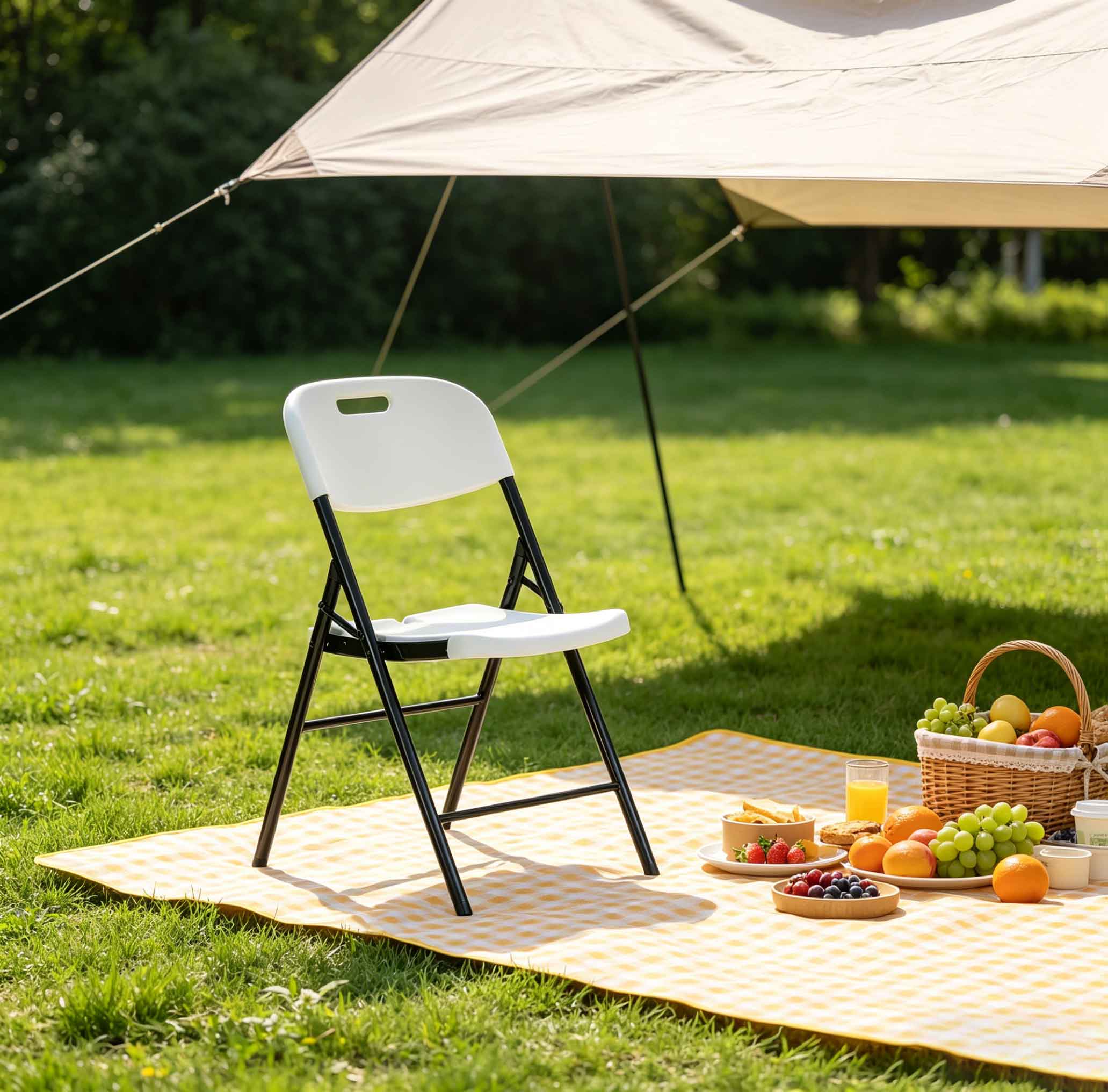 Modern White Steel Plastic Folding Chair Outdoor Events Commercial Rental Foldable Garden Chair for Wedding Bedroom Iron Metal