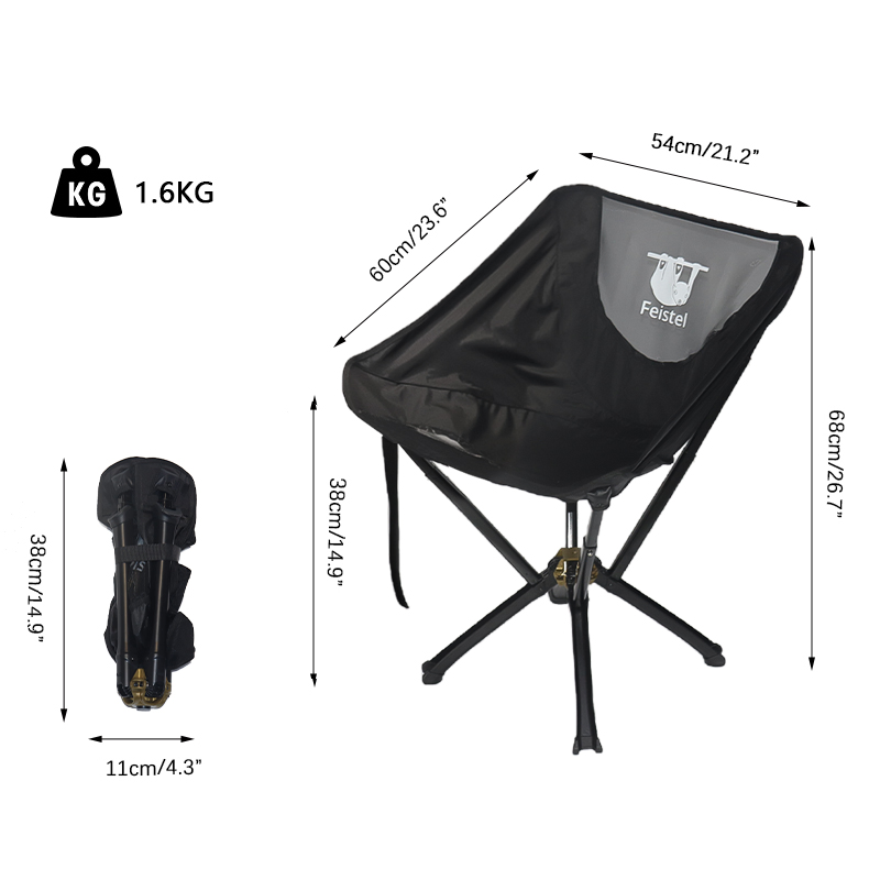 Feistel Outdoor Swivel Chair, Swivel Chair, 360 Degree Rotation, Super Easy to Deploy and Store, Frame &amp; Seat Integrated