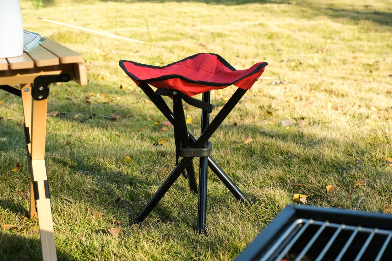 Convenient Stainless Steel Three-Leg Folding Chair Modern Design Mini Camping Stool
