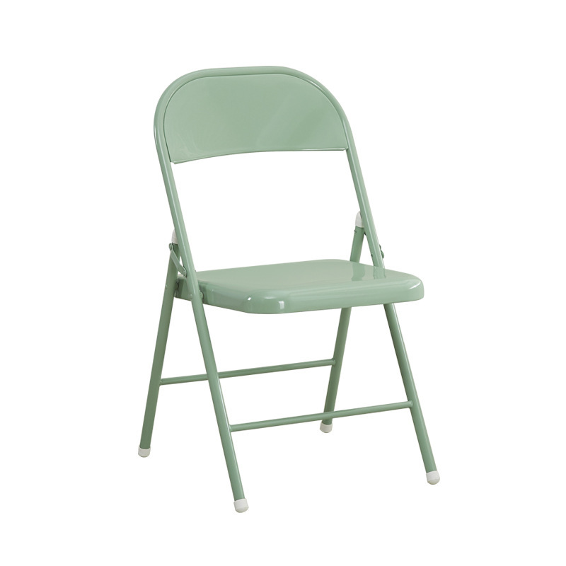 Wrought Iron Folding Chair | Portable Dining Stool with Backrest | Easy-Carry Design for Home &amp; Kitchen