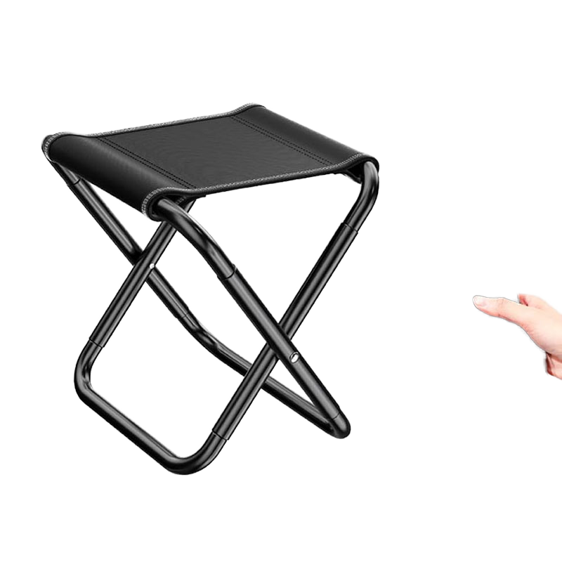 Custom Logo Portable Outdoor Folding Stool Modern Design Metal Picnic Chair for Hiking Parks Garden Durable Oxford